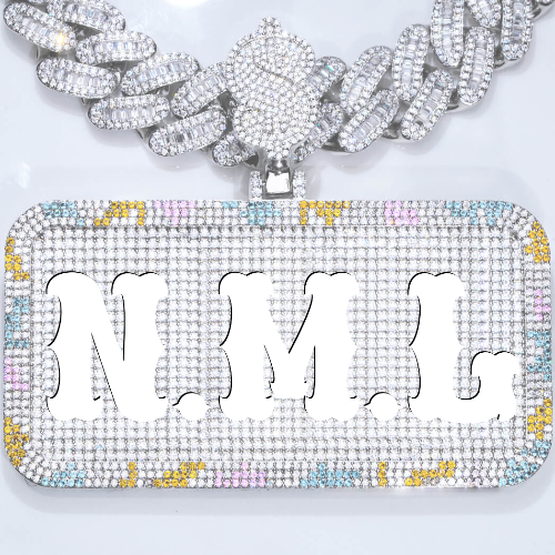 CUSTOM LETTER NECKLACE 3D COLORFUL SQUARE