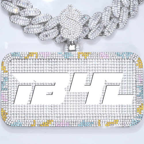 CUSTOM LETTER NECKLACE 3D COLORFUL SQUARE