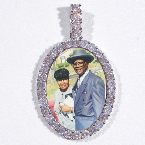 Large 3D Oval Custom Picture Pendant