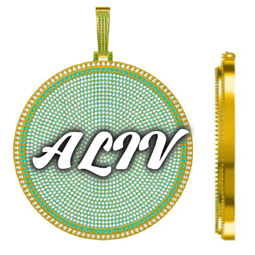 CUSTOM LETTER NECKLACE 3D BIG DISC