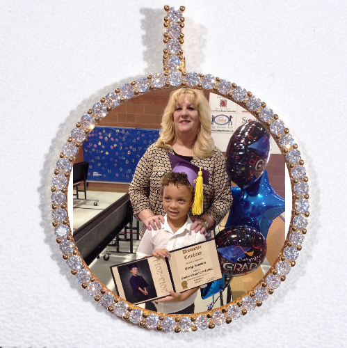 LARGE 3D CIRCLE CUSTOM PICTURE PENDANT