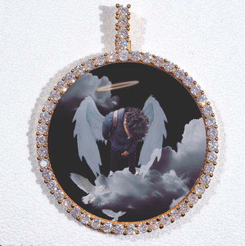 LARGE 3D CIRCLE CUSTOM PICTURE PENDANT