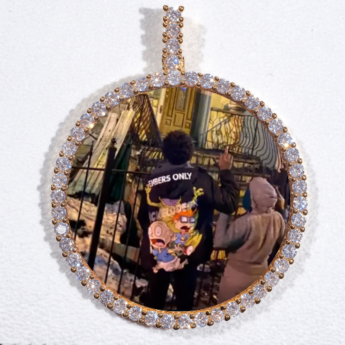 LARGE 3D CIRCLE CUSTOM PICTURE PENDANT