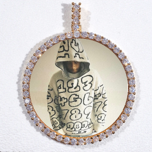 LARGE 3D CIRCLE CUSTOM PICTURE PENDANT