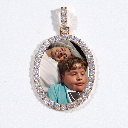 3D Oval Custom Picture Pendant
