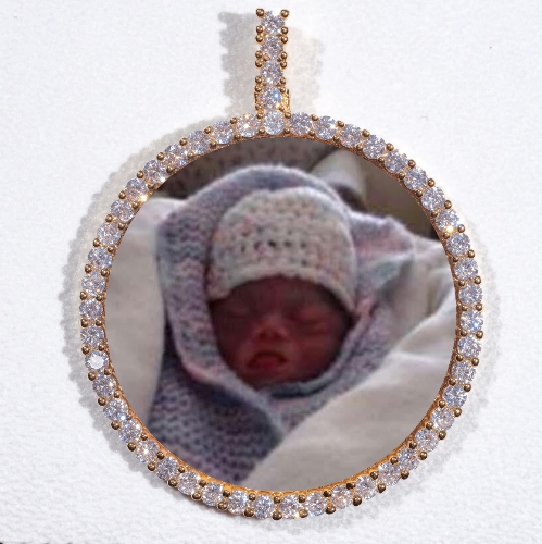 LARGE 3D CIRCLE CUSTOM PICTURE PENDANT