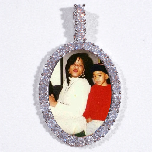 Large 3D Oval Custom Picture Pendant