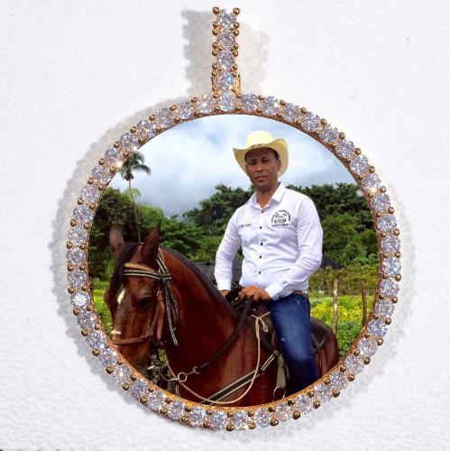 LARGE 3D CIRCLE CUSTOM PICTURE PENDANT