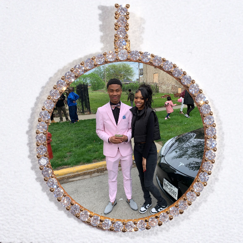 LARGE 3D CIRCLE CUSTOM PICTURE PENDANT