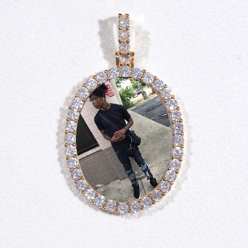3D Oval Custom Picture Pendant