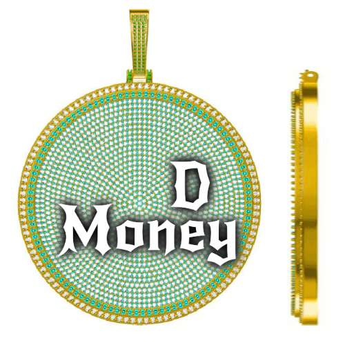 CUSTOM LETTER NECKLACE 3D BIG DISC