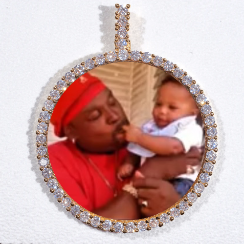 LARGE 3D CIRCLE CUSTOM PICTURE PENDANT