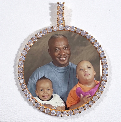 LARGE 3D CIRCLE CUSTOM PICTURE PENDANT