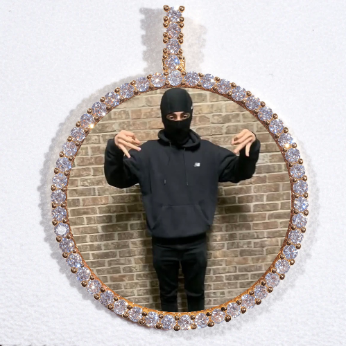 LARGE 3D CIRCLE CUSTOM PICTURE PENDANT