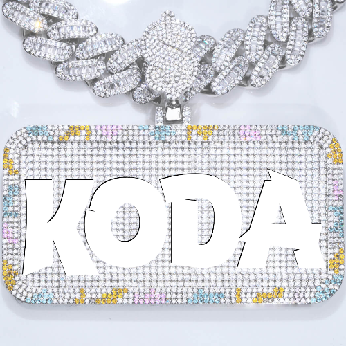 CUSTOM LETTER NECKLACE 3D COLORFUL SQUARE