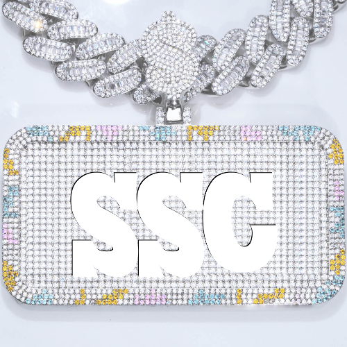 CUSTOM LETTER NECKLACE 3D COLORFUL SQUARE
