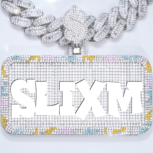 CUSTOM LETTER NECKLACE 3D COLORFUL SQUARE