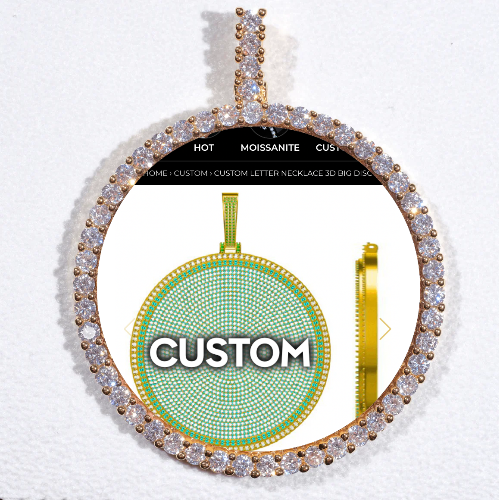 LARGE 3D CIRCLE CUSTOM PICTURE PENDANT