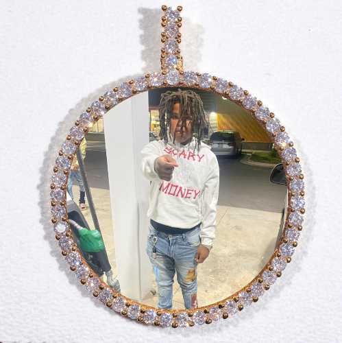LARGE 3D CIRCLE CUSTOM PICTURE PENDANT