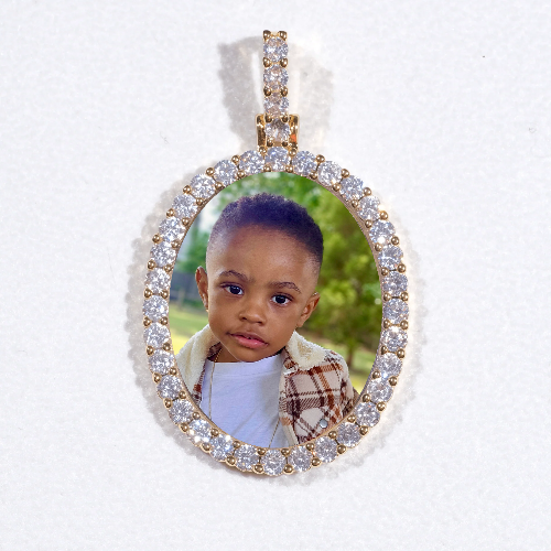 3D Oval Custom Picture Pendant