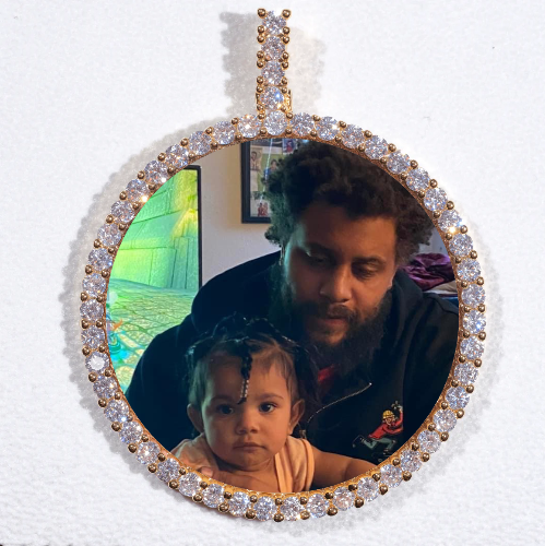 LARGE 3D CIRCLE CUSTOM PICTURE PENDANT