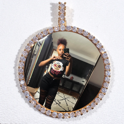 LARGE 3D CIRCLE CUSTOM PICTURE PENDANT