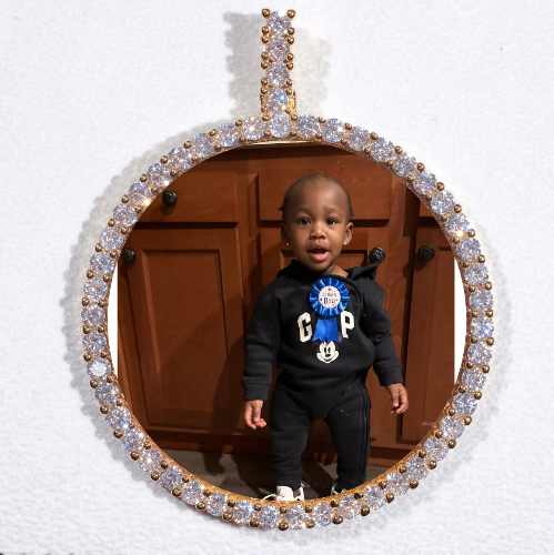 LARGE 3D CIRCLE CUSTOM PICTURE PENDANT