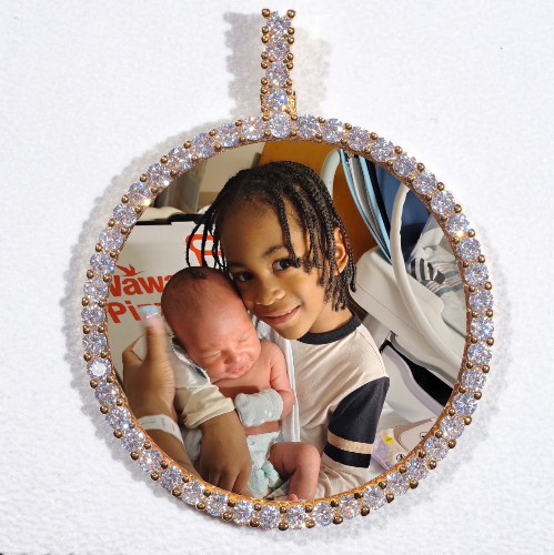 LARGE 3D CIRCLE CUSTOM PICTURE PENDANT