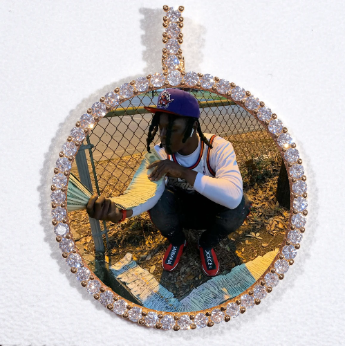 LARGE 3D CIRCLE CUSTOM PICTURE PENDANT