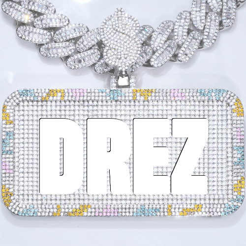 CUSTOM LETTER NECKLACE 3D COLORFUL SQUARE