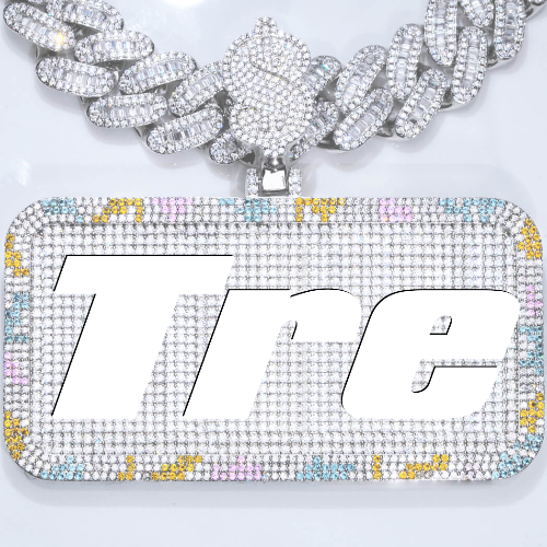 CUSTOM LETTER NECKLACE 3D COLORFUL SQUARE
