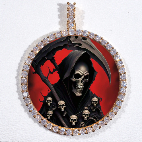 LARGE 3D CIRCLE CUSTOM PICTURE PENDANT