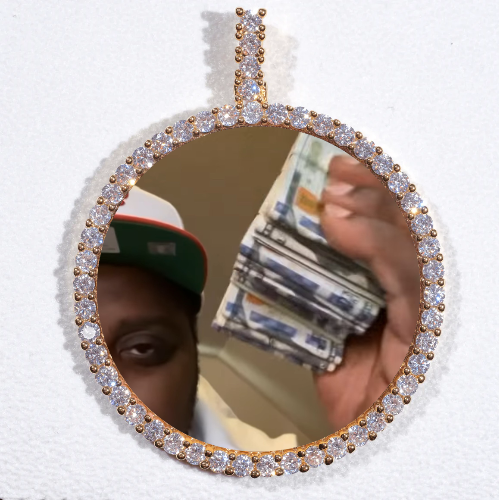 LARGE 3D CIRCLE CUSTOM PICTURE PENDANT