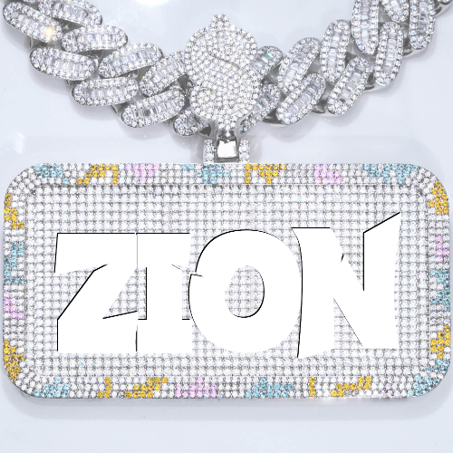 CUSTOM LETTER NECKLACE 3D COLORFUL SQUARE