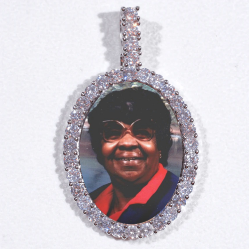 Large 3D Oval Custom Picture Pendant