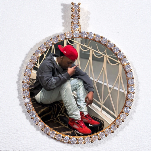 LARGE 3D CIRCLE CUSTOM PICTURE PENDANT