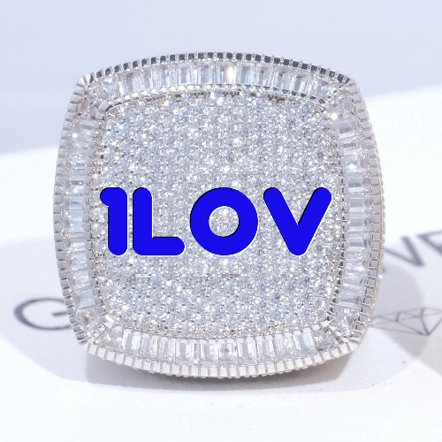 CUSTOM LETTER 3D ICED RING