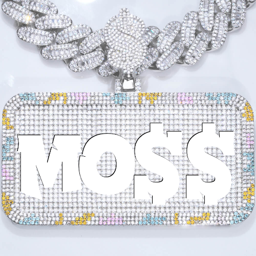 CUSTOM LETTER NECKLACE 3D COLORFUL SQUARE