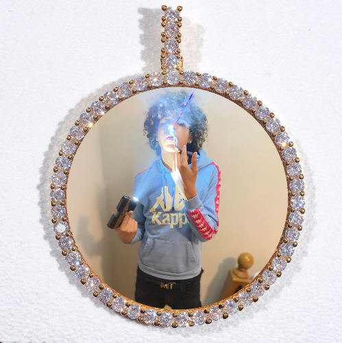 LARGE 3D CIRCLE CUSTOM PICTURE PENDANT