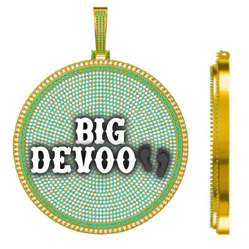 CUSTOM LETTER NECKLACE 3D BIG DISC