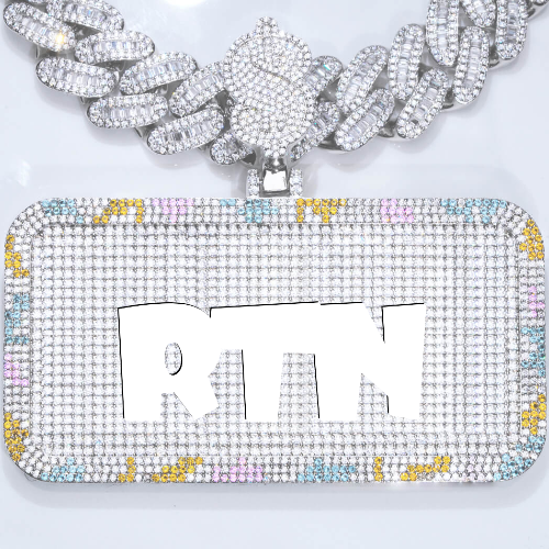CUSTOM LETTER NECKLACE 3D COLORFUL SQUARE