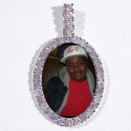 Large 3D Oval Custom Picture Pendant