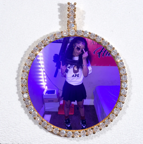 LARGE 3D CIRCLE CUSTOM PICTURE PENDANT