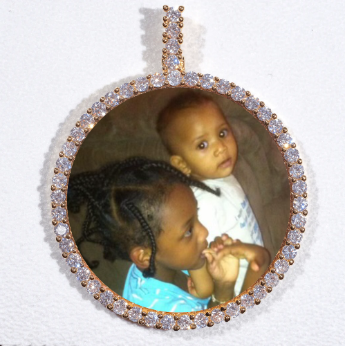 LARGE 3D CIRCLE CUSTOM PICTURE PENDANT