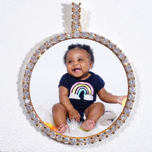 LARGE 3D CIRCLE CUSTOM PICTURE PENDANT