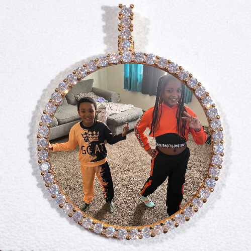 LARGE 3D CIRCLE CUSTOM PICTURE PENDANT
