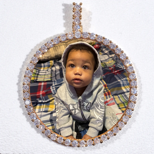 LARGE 3D CIRCLE CUSTOM PICTURE PENDANT