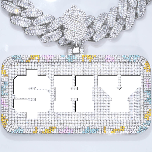 CUSTOM LETTER NECKLACE 3D COLORFUL SQUARE
