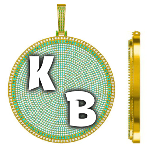 CUSTOM LETTER NECKLACE 3D BIG DISC