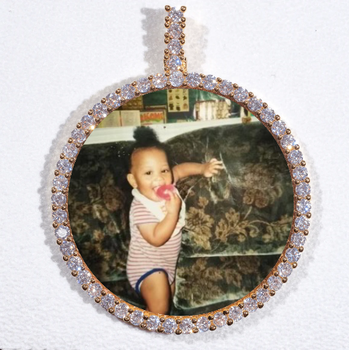 LARGE 3D CIRCLE CUSTOM PICTURE PENDANT